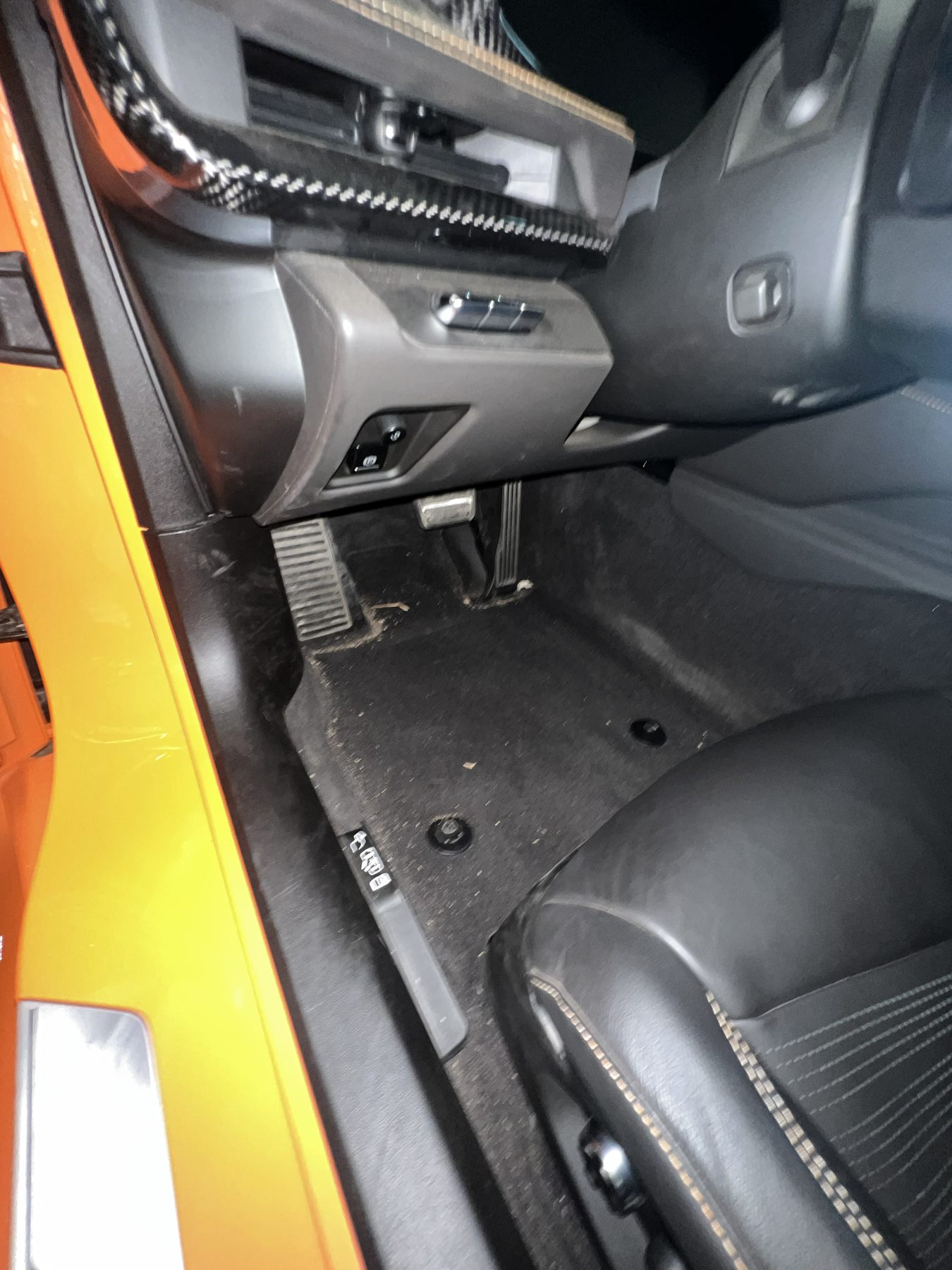 Clean driver footwell after interior detailing